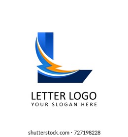 Letra l logotipo de alfabeto ELÉCTRICO
