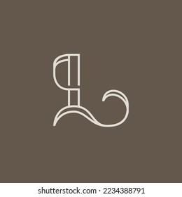 Letter L Elegant Curl Logo Vector. Initial L Typography Icon. L Luxury Alphabet. Modern, Elegant, Luxury Style for Company Brand Identity