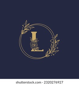 Letter L elegant flower type Feminine Vector Signs or Logo Templates