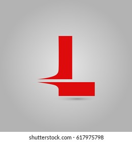 Letter L Elegant typographic red