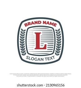 Letter L emblem vintage logo illustration, retro emblem design template isolated on white background