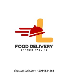 letter L express food delivery vector initial logo design