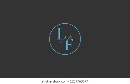 LETTER L AND F FLOWER LOGO WITH CIRCLE FRAME FOR LOGO DESIGN OR ILLUSTRATION USE