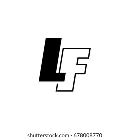 letter L and F logo overlapping black negative