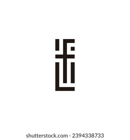Letter L, f and i square lines geometric symbol simple logo vector