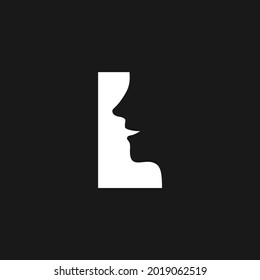 letter L face logo design