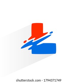 Letter L fast speed logo. Vector two part wave font for technology labels, game headlines, sport posters, etc.