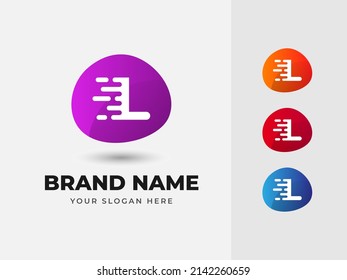 Letter L Fast Speed Technology Abstract Colorful Vector Logo Design