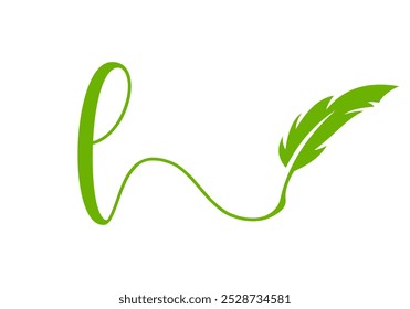 Letter L Feather Logo Design Vector Template. Feather Symbol