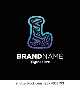 Letter L Fingerprint Logo Design Template Inspiration, Vector Illustration.