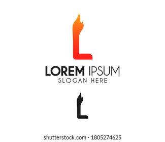 Letter L fire vector logo design. Flame icon concept. Modern logo for business identity. Creative symbol element or template