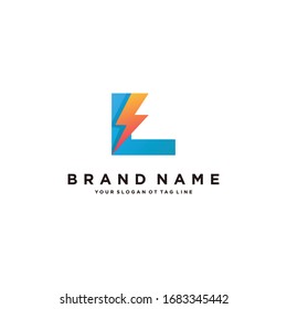 Letter L Flash Electrical Logo design vector template