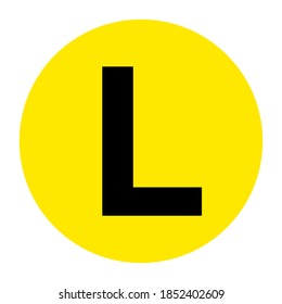 Letter L Floor Marker Symbol, Vector Illustration, Isolate On White Background Label. EPS10