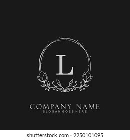 letter L floral logo design. logo for women beauty salon massage cosmetic or spa brand