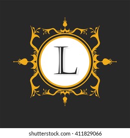 Letter L  Floral monogram.