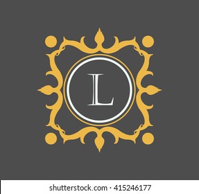 Letter L  Floral monogram.