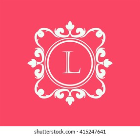 Letter L  Floral monogram.