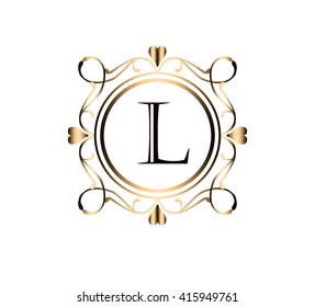 Letter L Floral monogram.