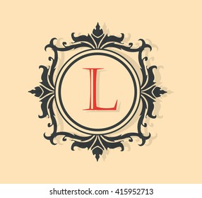 Letter L  Floral monogram.