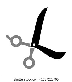 letter L formed from scissor