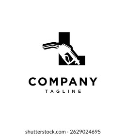 Letter L Fuel Nozzle Logo Icon Vector