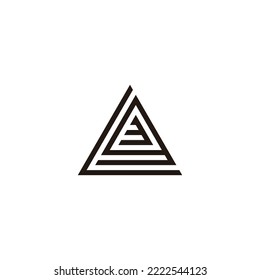 Letter L, g and 3, triangle geometric symbol simple logo vector