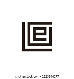 Letter L, G and e square geometric symbol simple logo vector