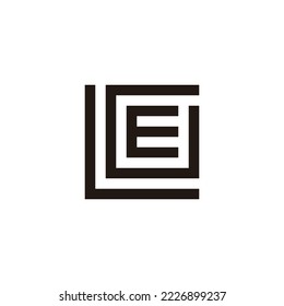 Letter L, G and E square geometric symbol simple logo vector