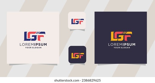 Letra L G F diseño inicial del logotipo