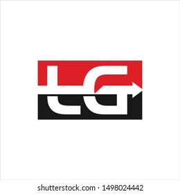 Letter  L G logo. Arrow Symbol.  Icon. Vector Eps 10.