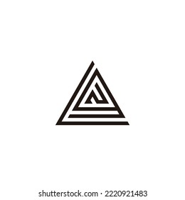 Letter L, g and N triangle geometric symbol simple logo vector