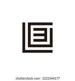 Letter L, G and number 3 square geometric symbol simple logo vector