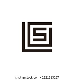 Letter L, G and s square geometric symbol simple logo vector