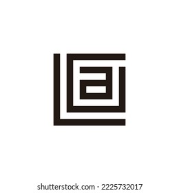Letter L, G and a square geometric symbol simple logo vector