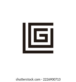 Letter L, G and G square geometric symbol simple logo vector