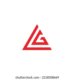 Letter L and G triangle geometric symbol simple logo vector