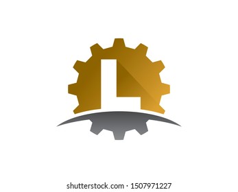 Letter L Gear Technology logo or symbol template design