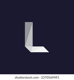 Letter L geometric logo with gray color shades