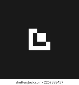Buchstaben L Geometrisches Monogramm-Logo, Design mit weißer Farbe