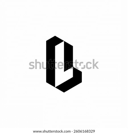 Letter L geometric negative space logo.