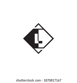 Letter L Geometrical Logo Negative Space Template Design