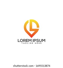 Letter L geotag or location logo icon design template elements