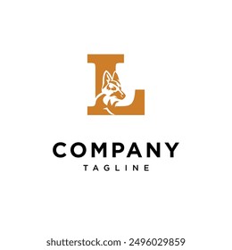 Letter L German Shepherd Logo Icon Vector