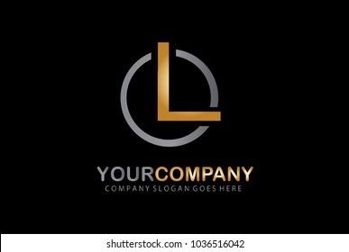 Letter L Golden Circle Modern Design