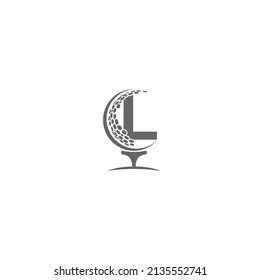Letter L and golf ball icon logo design illustration