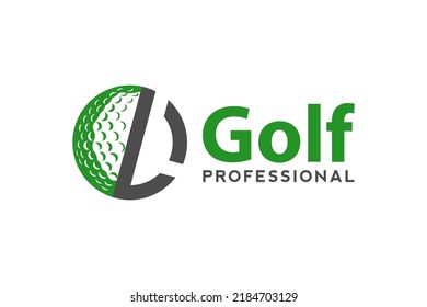 Letter L for Golf logo design vector template, Vector label of golf, Logo of golf championship, illustration, Creative icon, design