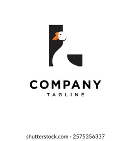 Letter L Goose Logo Icon Vector