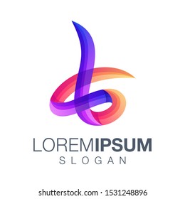 letter L gradient color logo design vector 