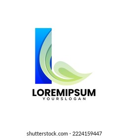 plantilla de diseño de logotipo de gradiente L de letra
