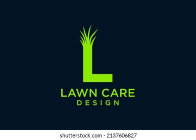 Letter L with Grass Logo template vector icon illustration